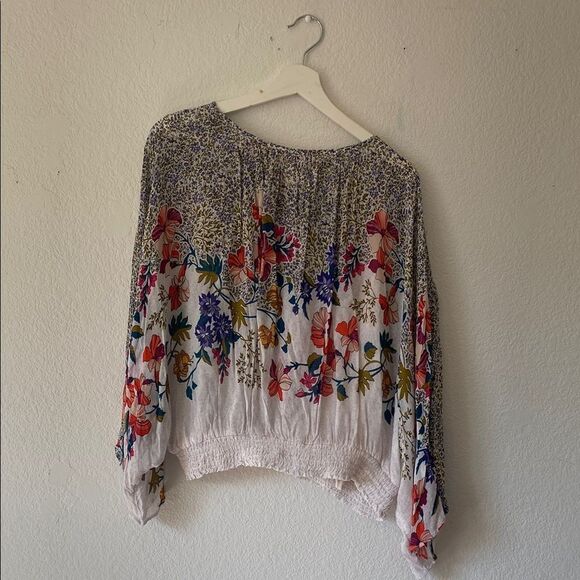 Y2K Anthropologie Floral Print Short Sleeve Blouse - Picture 8 of 8